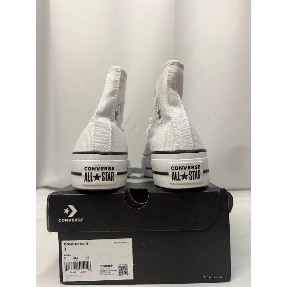Converse Chuck Taylor All Star Lift High Top White Platform Sneakers 560846F 7W - Picture 4 of 10